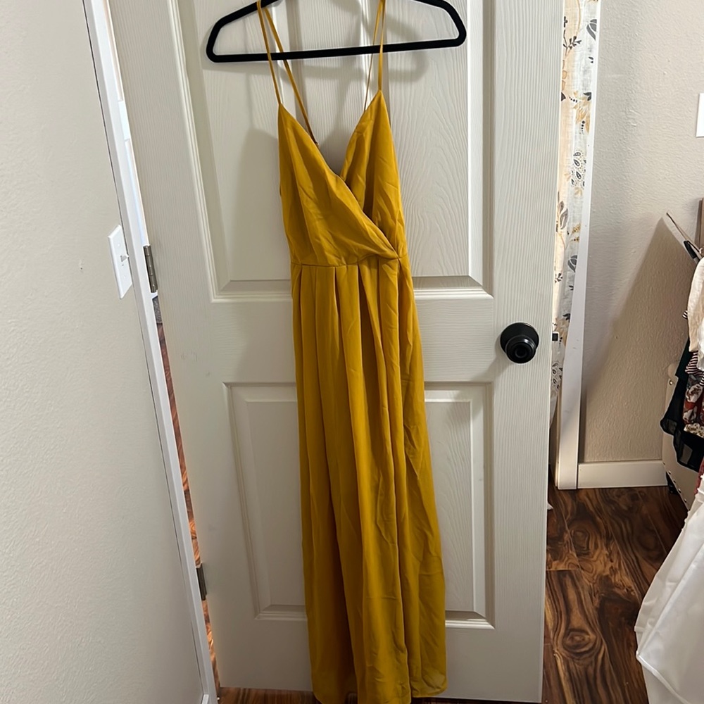 Cross Cross Mustard Yellow Dress
